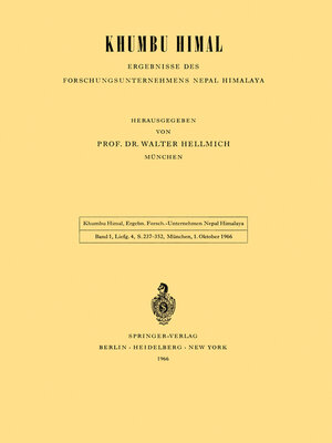 cover image of Khumbu Himal — Ergebnisse des Forschungsunternehmens Nepal Himalaya